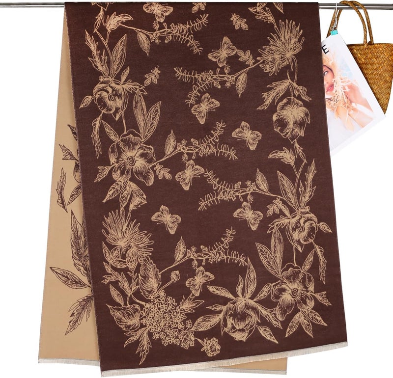 EXTREE Scarfs for Women Pashmina Silky Shawl Wrap for Evening Dressing Blanket Open Front Poncho Cape - Image 4